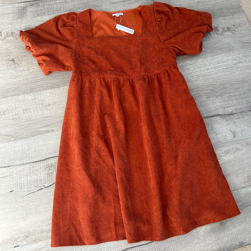 Baltic Born Felipa Ginger Corduroy Mini Dress